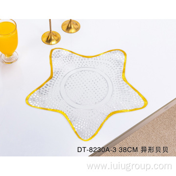 Sea Shell Shape Irregular Gold Kid's Plastic Placemats